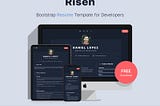 Risen — FREE Bootstrap Dark Mode Resume/CV Template for Developers