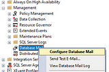 Configuring Database Mail