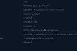 LetsDefend — SOC163 — Suspicious Certutil.exe Usage — Event ID 113