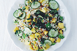 Israeli Couscous Salad with Mint and Mango