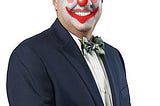 Judge Michael Barket as a clown