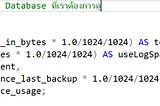 การหาขนาด Transaction log ใน SQL Server