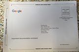 So, We got a letter from Google…