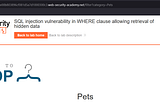 PortSwigger Lab: SQL injection vulnerability in WHERE clause allowing retrieval of hidden data