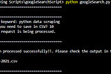 Export Google search result links to CSV using Python