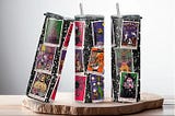 Nightmare Before Christmas tarot tumbler wrap | 20oz seamless NBC glitter tarot card tumbler sublimation digital download PNG, Jack & Sally