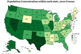 Quantifying population concentration in the US