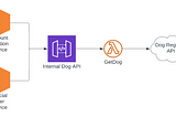 Infrastructure diagram of a third party api fronted with aws lambda and api gateway