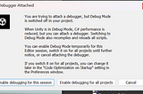 Attaching Visual Studio debugger to Unity