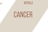 Article about CANCER