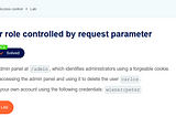 Access control vulnerabilities : APPRENTICE : User role controlled by request parameter