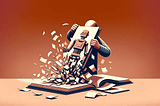 A person tearing up a robotic rulebook