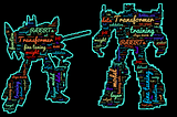 Image of Transformer word clouds generated with Python codes. Article cover for “Advanced Techniques for Fine-tuning Transformers”. Author: Peggy Chang