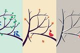 Illustration of a tree experiencing different seasons