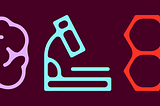 Enlarged icons featuring a microscope