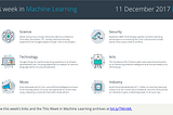 This Week in Machine Learning, 11 December 2017