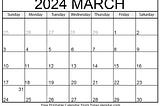 Free Printable Calendar March 2024