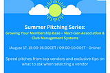 Summer Pitching Series: Growing Your Membership Base — Next-Gen Association & Club Management…