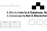 Databases and Blockchains, The Difference Is In Their Purpose And Design