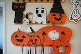 Photo of halloween decorations made by cardboard