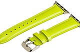 Clockwork Synergy — Lizard Leather Bands for Apple Watch (42mm Lime Band/Steel Hardware)