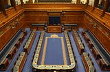 The Assembly Chamber in Northern Ireland from above