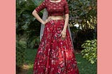 Carmine Silk Lehenga Set