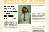 How to ask for, give, and take design critique