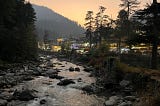 Beas river and deodar trees of Manali