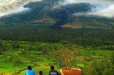 Enjoying the view, Mayon Volcano, Philippines