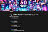 Top 50+ ChatGPT Personas for Custom Instructions: Get Free Ebook