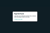 404: React Page Not Found