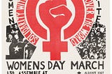 Women’s Day March poster from the Women’s Liberation Workshop in London, 1975. (Image source: Public Domain).