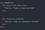 Difference between Class and Instance Methods in Ruby.