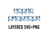 Blue Dog Printable Happy Birthday Banner Layered SVG + PNG