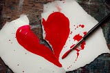 Image by LunarSeaArt on Pixabay of a broken heart painting