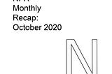 NFR — Monthly Recap: October 2020