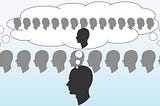 Heads facing left all thinking they’re the only one facing left and all the others are facing right