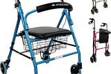 Andador con asiento y cesta