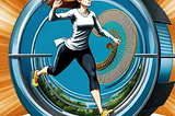 a human running on a hamster wheel