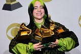 Billie Eilish with her awards and signature style!