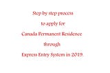 Step by Step process to apply for Canada Permanent Residence through Express Entry System in 2019.