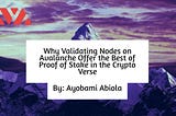 Why Validating Nodes on Avalanche Offer the Best of Proof of Stake in the Crypto Verse