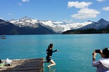 Jumping into a Glacial Turquoise Lake