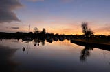 The sun lit river