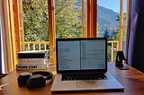My workstation while remote working from Dharamshala