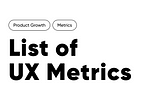 cover for list of UX Metrics
