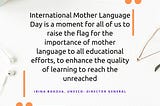 Mother tongue and its importance — Suhasini from MommyShravmusings