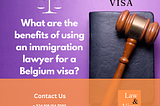 What are the benefits of using an immigration lawyer for a Belgium visa?