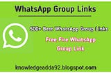 500+ Best Free Fire WhatsApp Group Link 2021